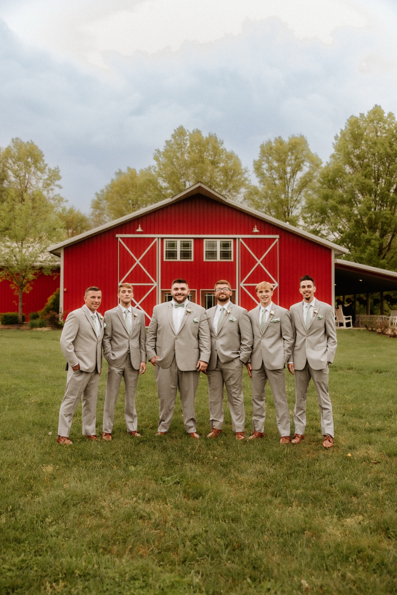 Reception tablescape in the barn at Abram Farms