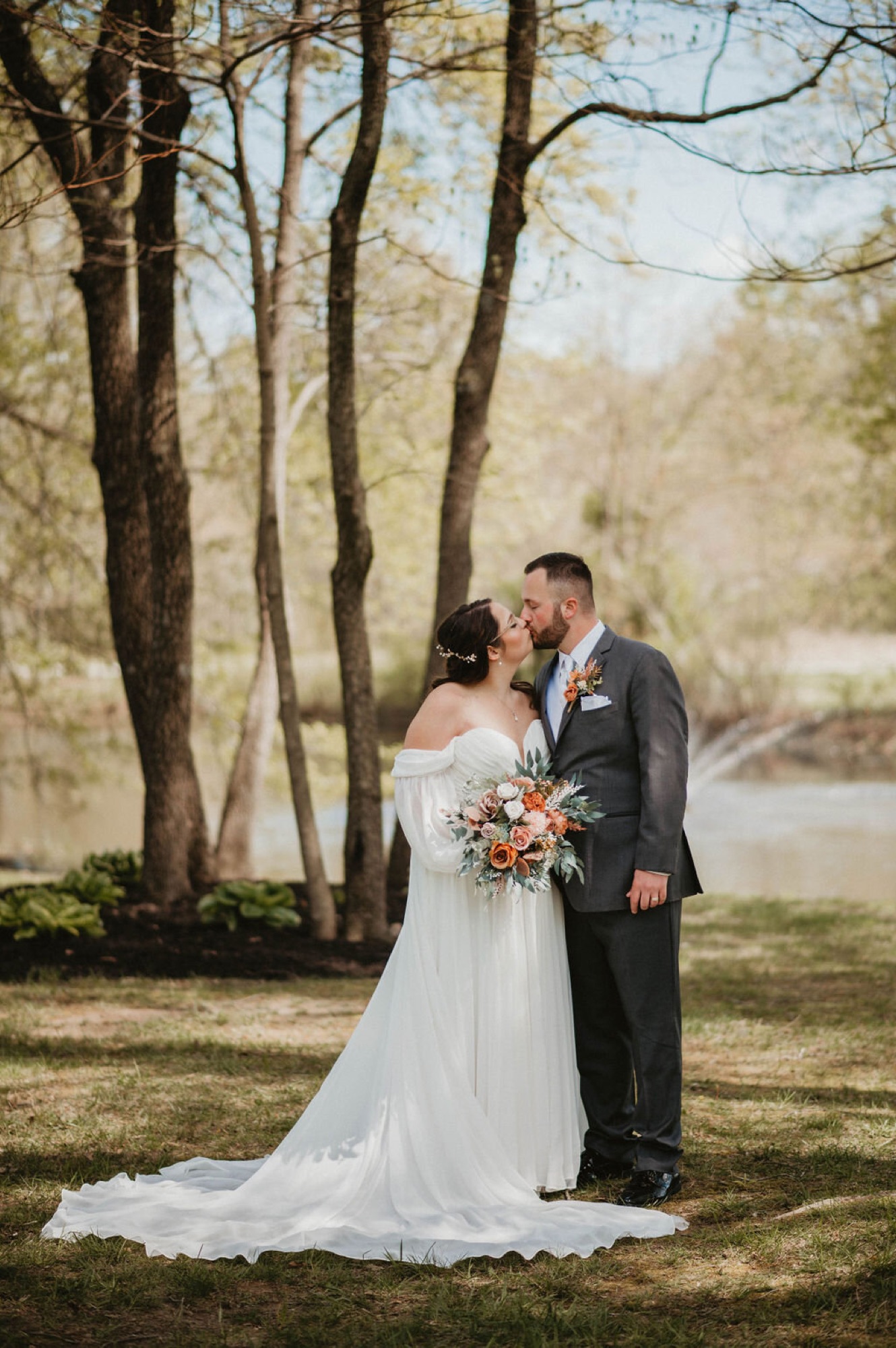Wedding ceremony on the grounds at Abram Farms