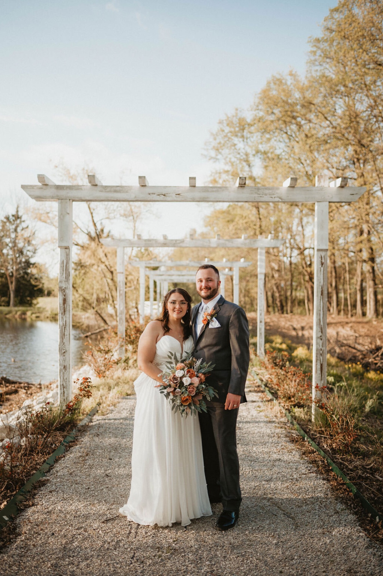 Wedding portraits at the pond, Abram Farms