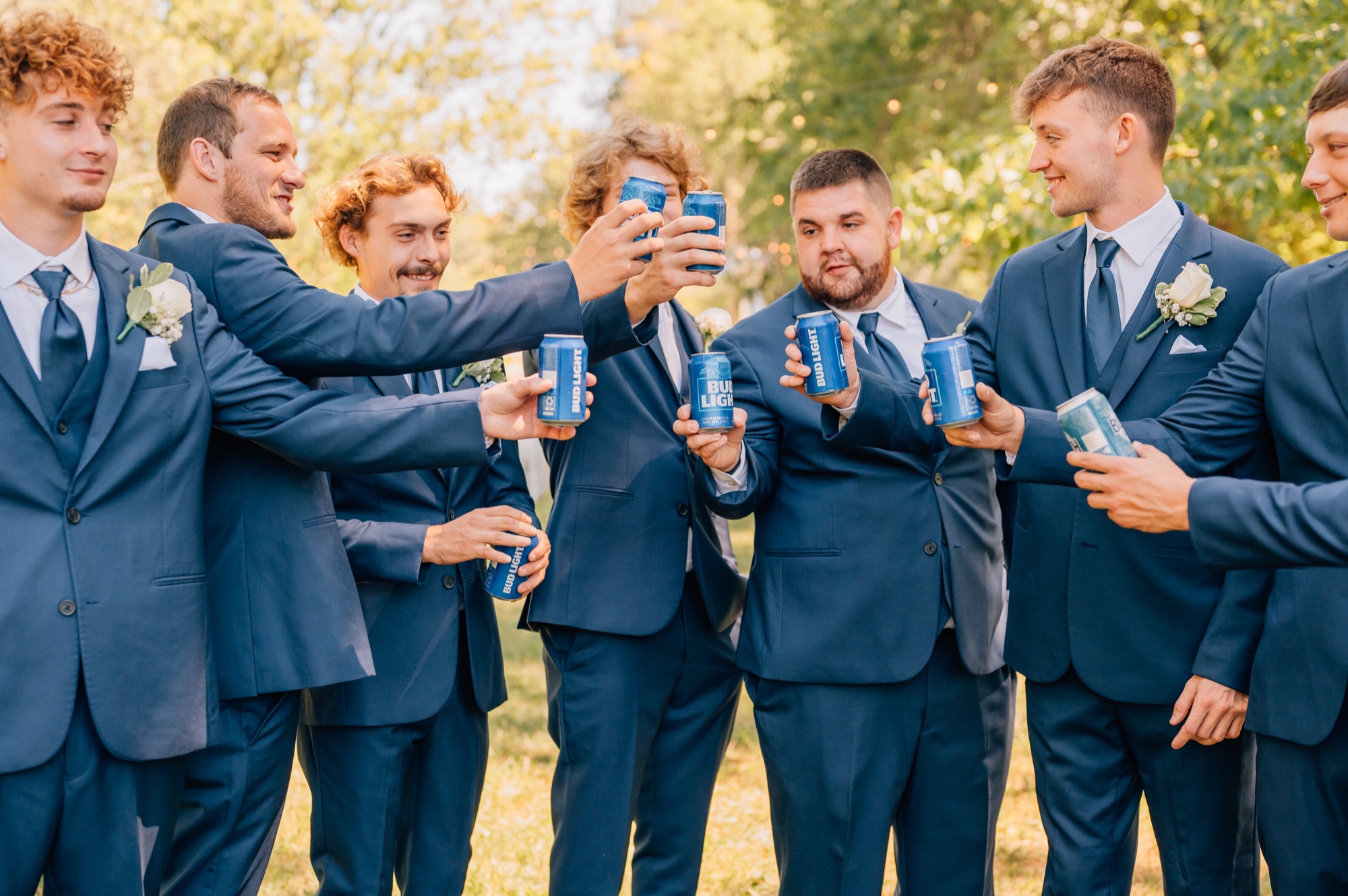 Wedding party portraits at Abram Farms