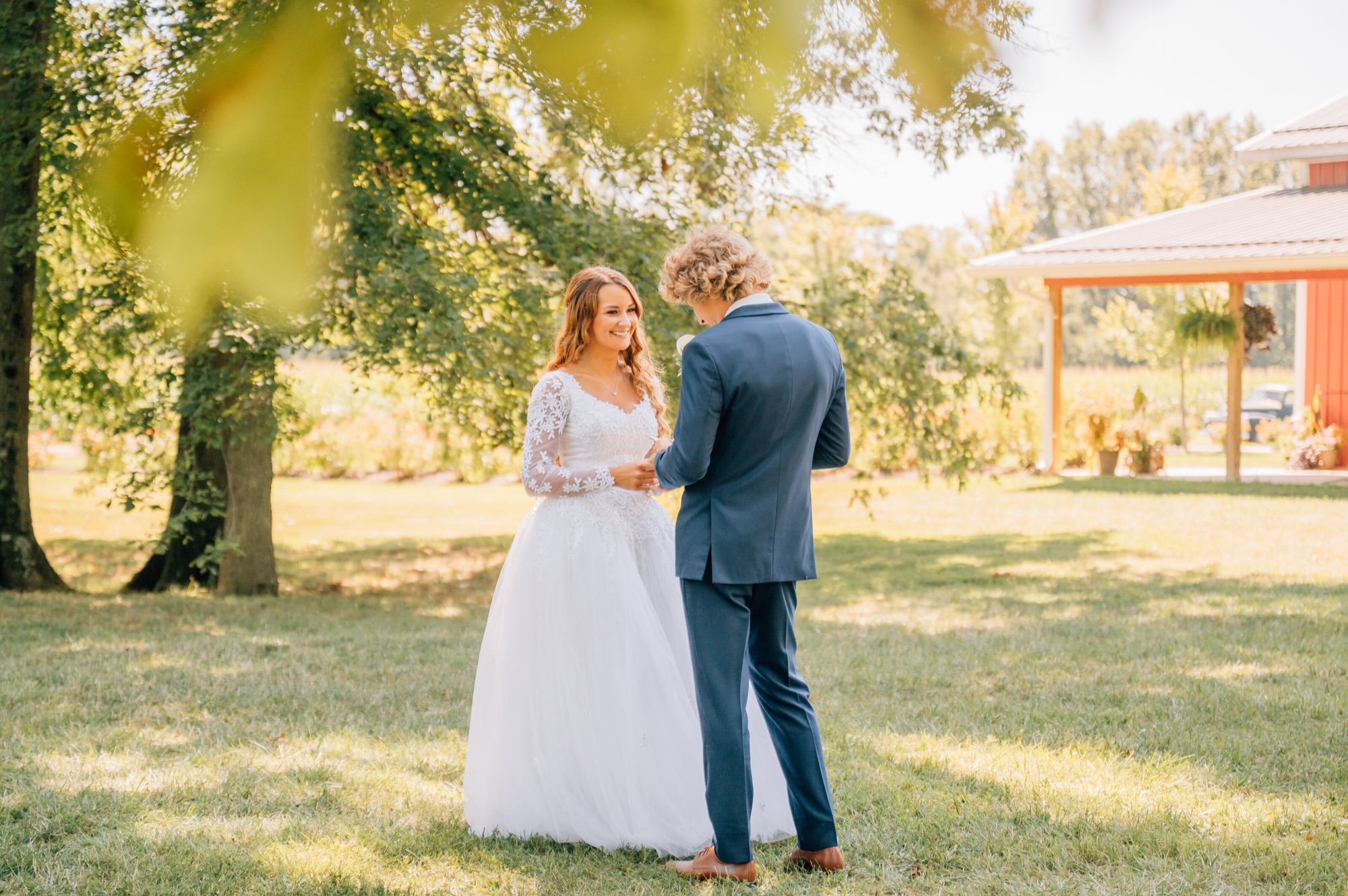 Bridal portraits at Abram Farms barn