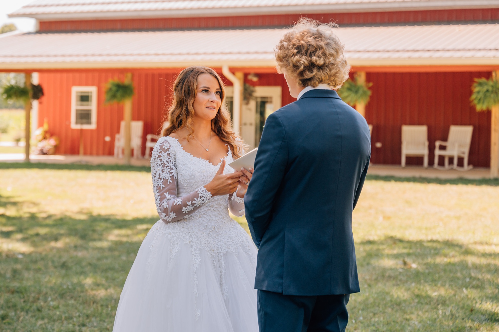 Groom and groomsmen at Abram Farms