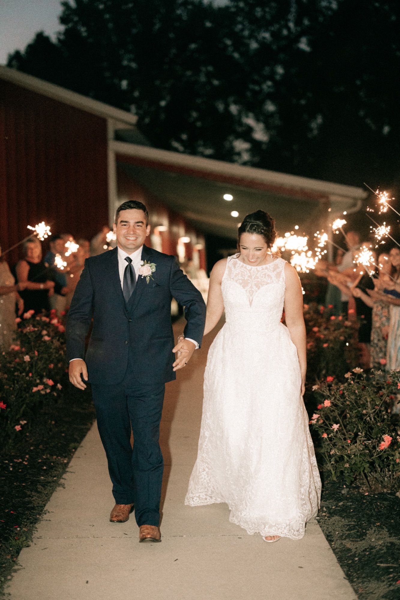 Jarrett and Naomi's wedding, night reception at Abram Farms