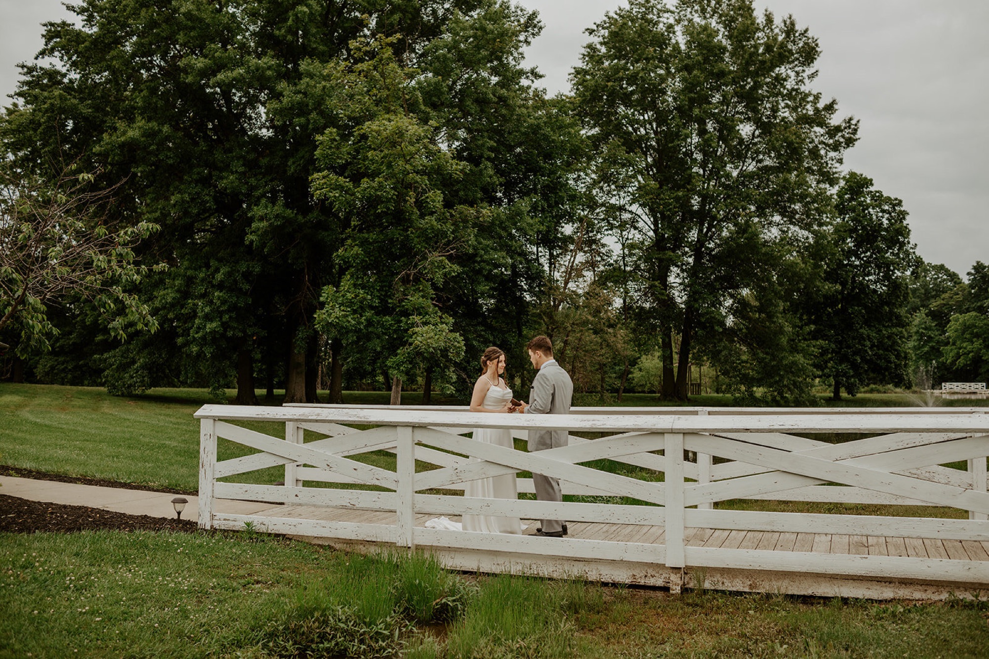 Olivia and Cade's wedding ceremony at Abram Farms