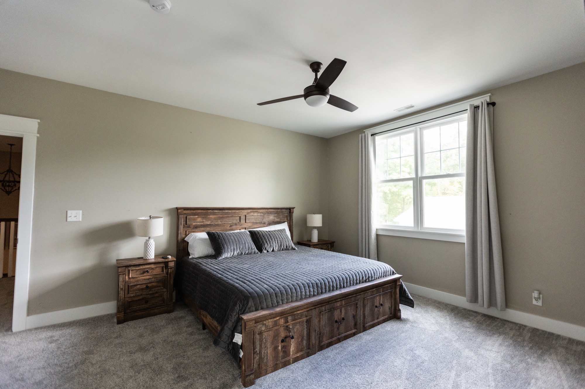 Bedroom at Lakeside Manor with king bed