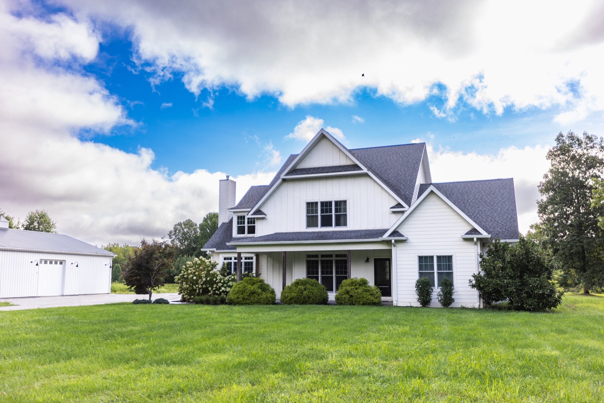 Lakeside Manor exterior at Abram Farms, with attached garage